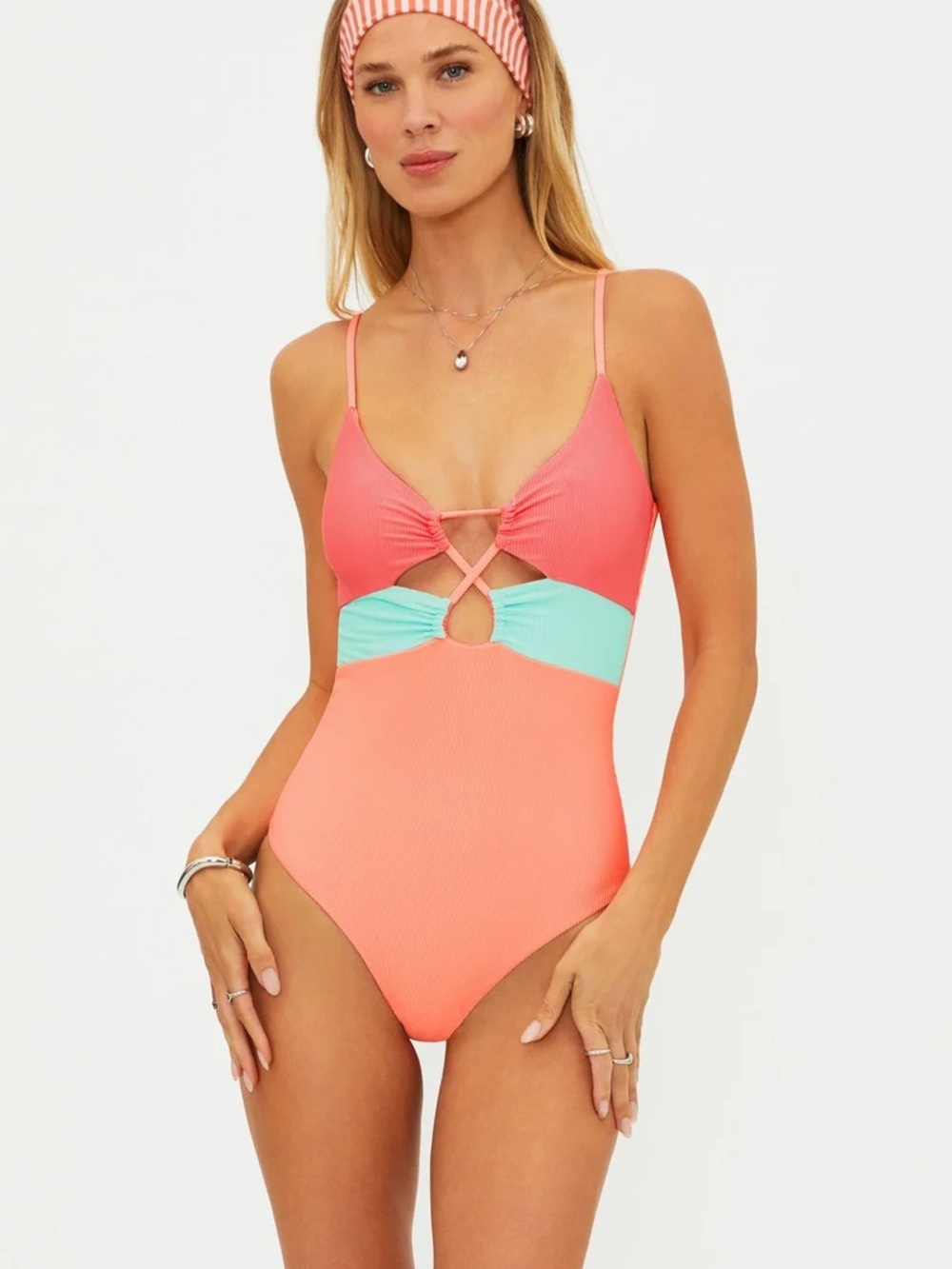 NWT BEACH RIOT LESLIE COLORBLOCK SWIMSUIT - Picture 2 of 9